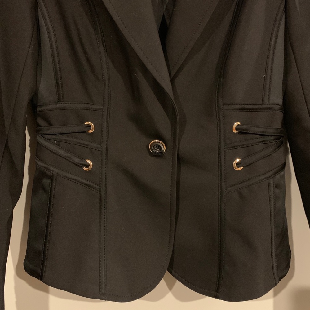 Cache Fitted Black Blazer with Gold Accents - Picture 3 of 7